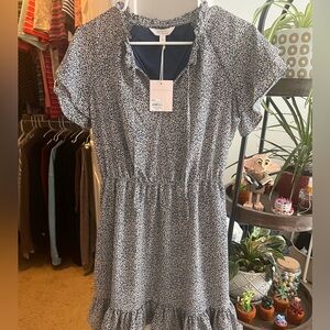 Blue patterned dress